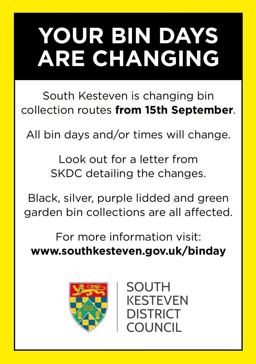 Bin day changes social sticker Aug 2025